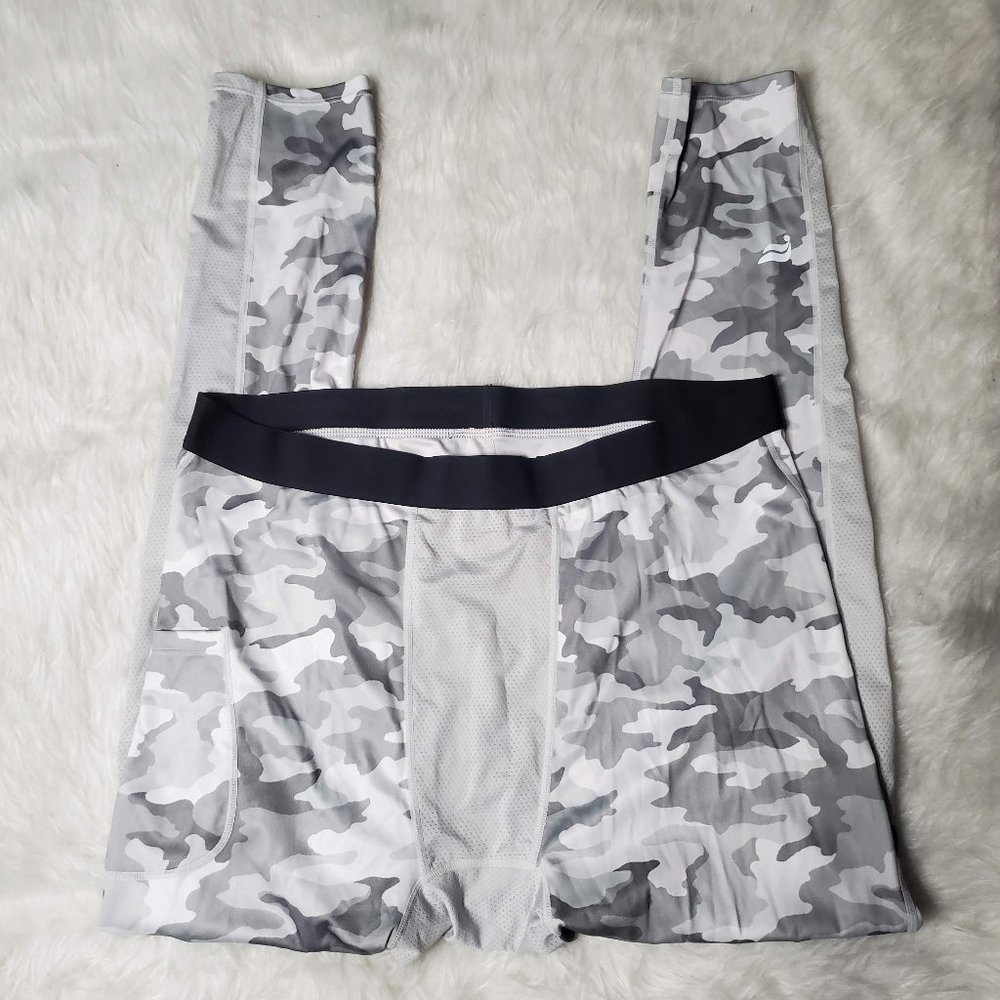 Fabletics The Blueprint Tights, Gray & White, XXL